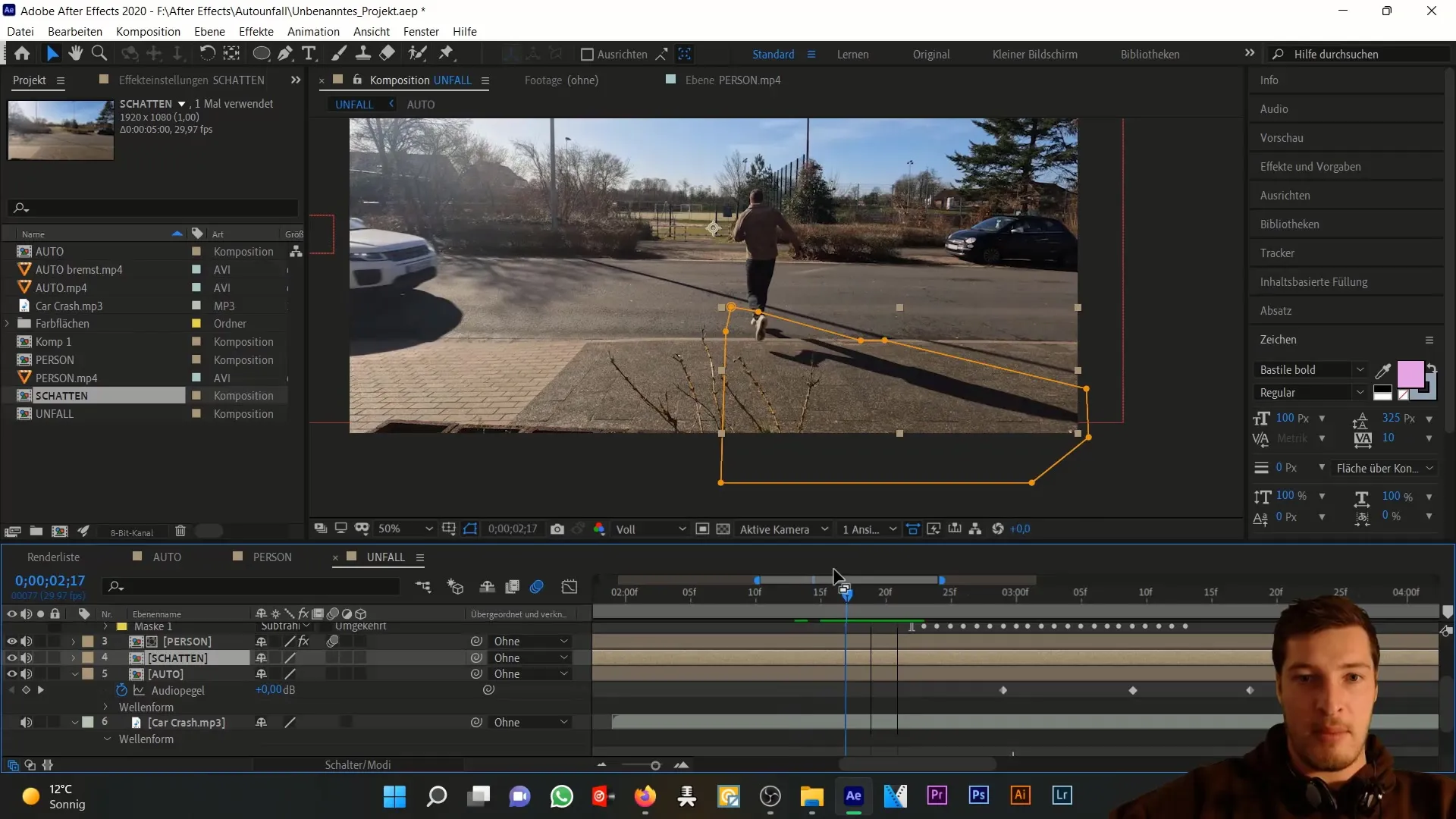 After Effects tutorial: Perfect simuleren van de schaduwen van de persoon