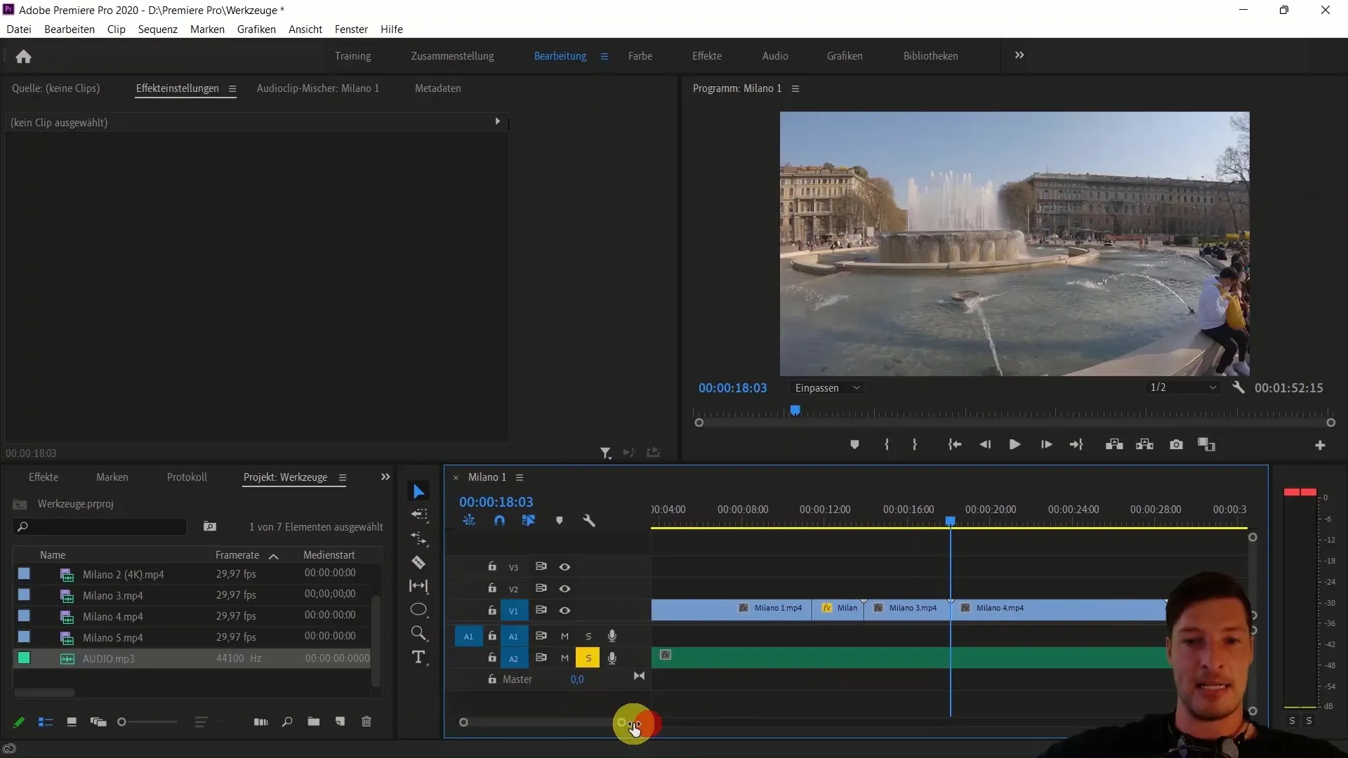 Mengedit video dengan Adobe Premiere Pro CC: Mengatur klip video ke musik