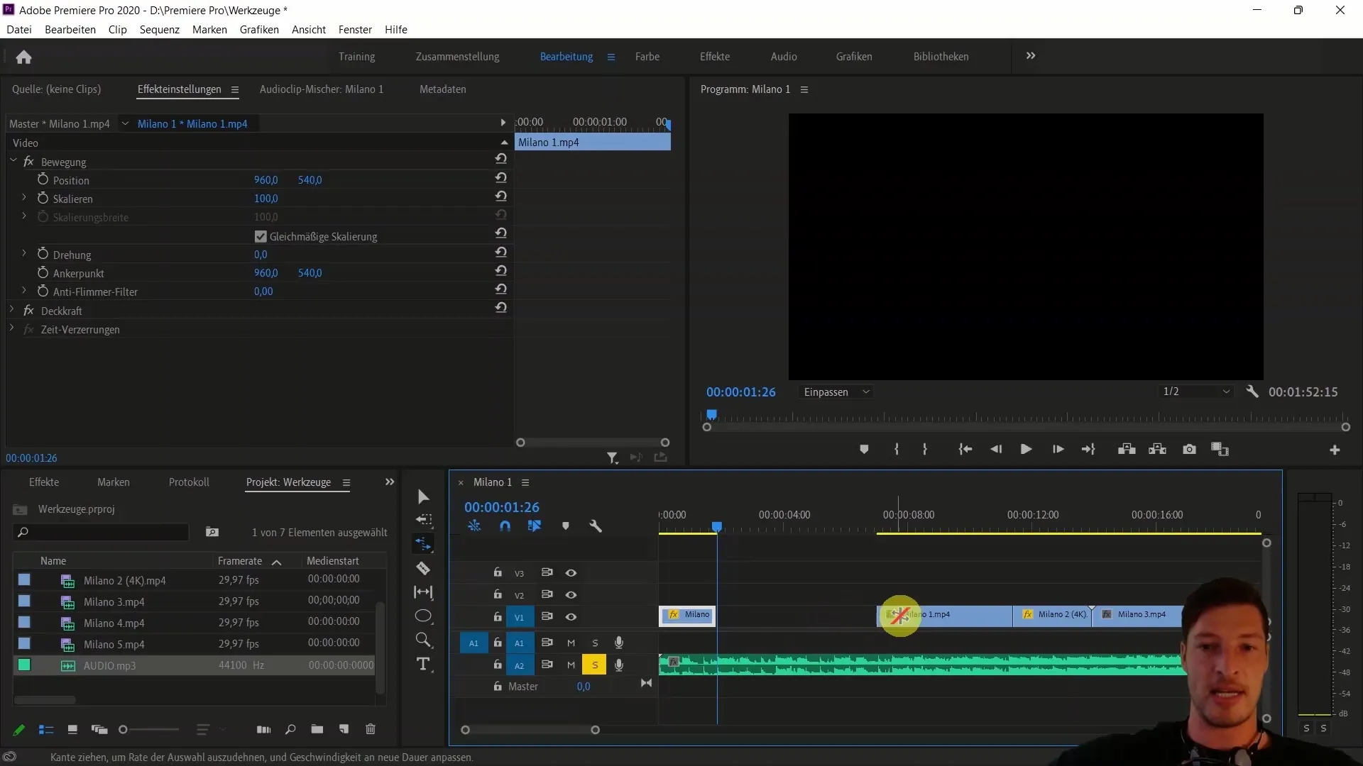 Mengedit video dengan Adobe Premiere Pro CC: Menyelaraskan klip video dengan musik