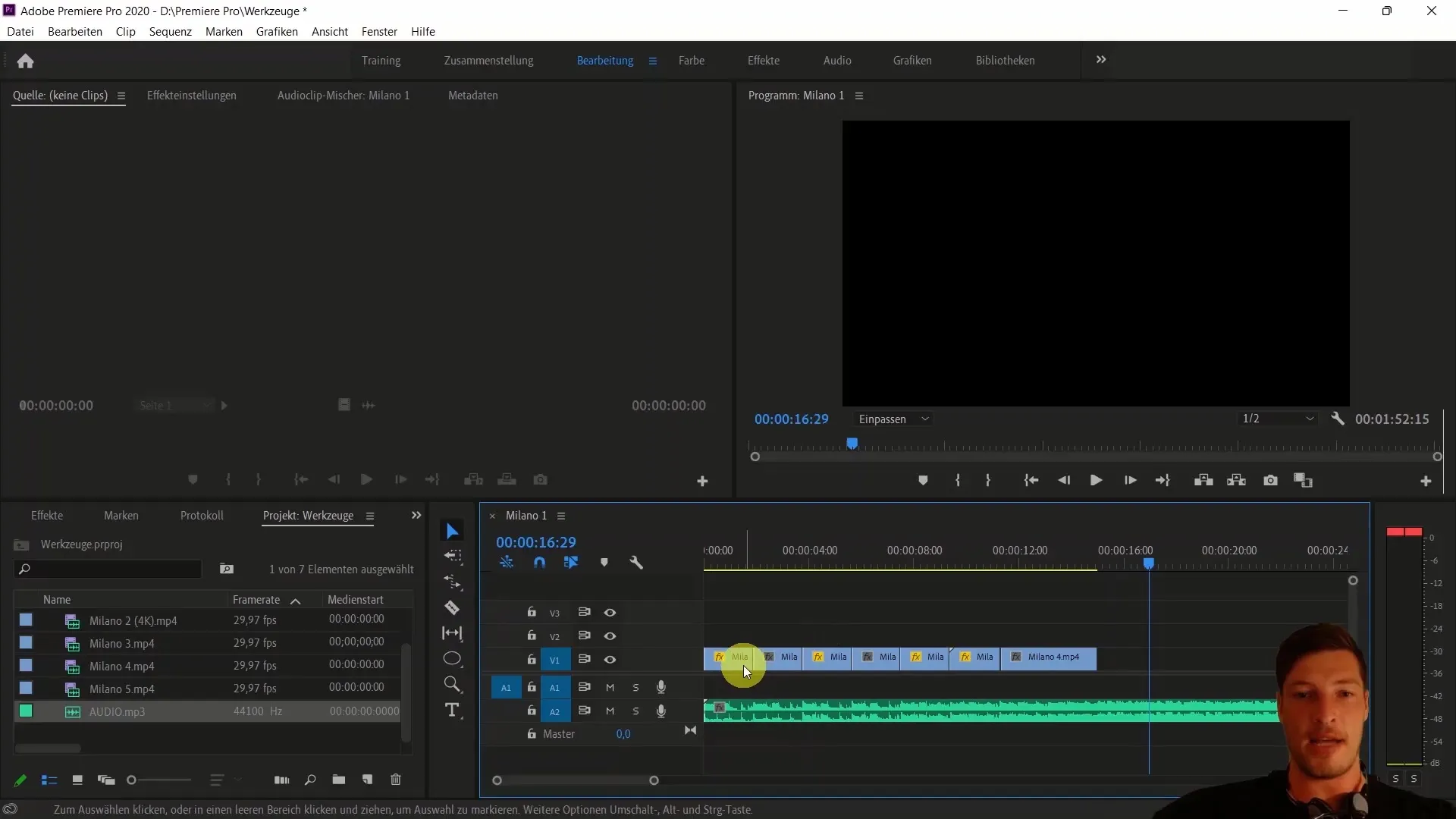 Mengedit video dengan Adobe Premiere Pro CC: Menyelaraskan klip video dengan musik