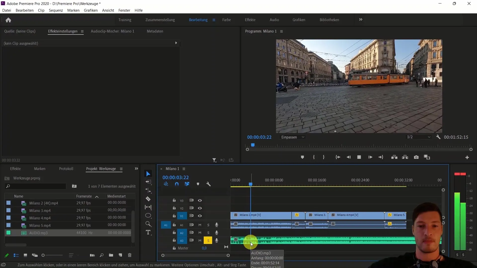 Mengedit video dengan Adobe Premiere Pro CC: Menyelaraskan klip video dengan musik