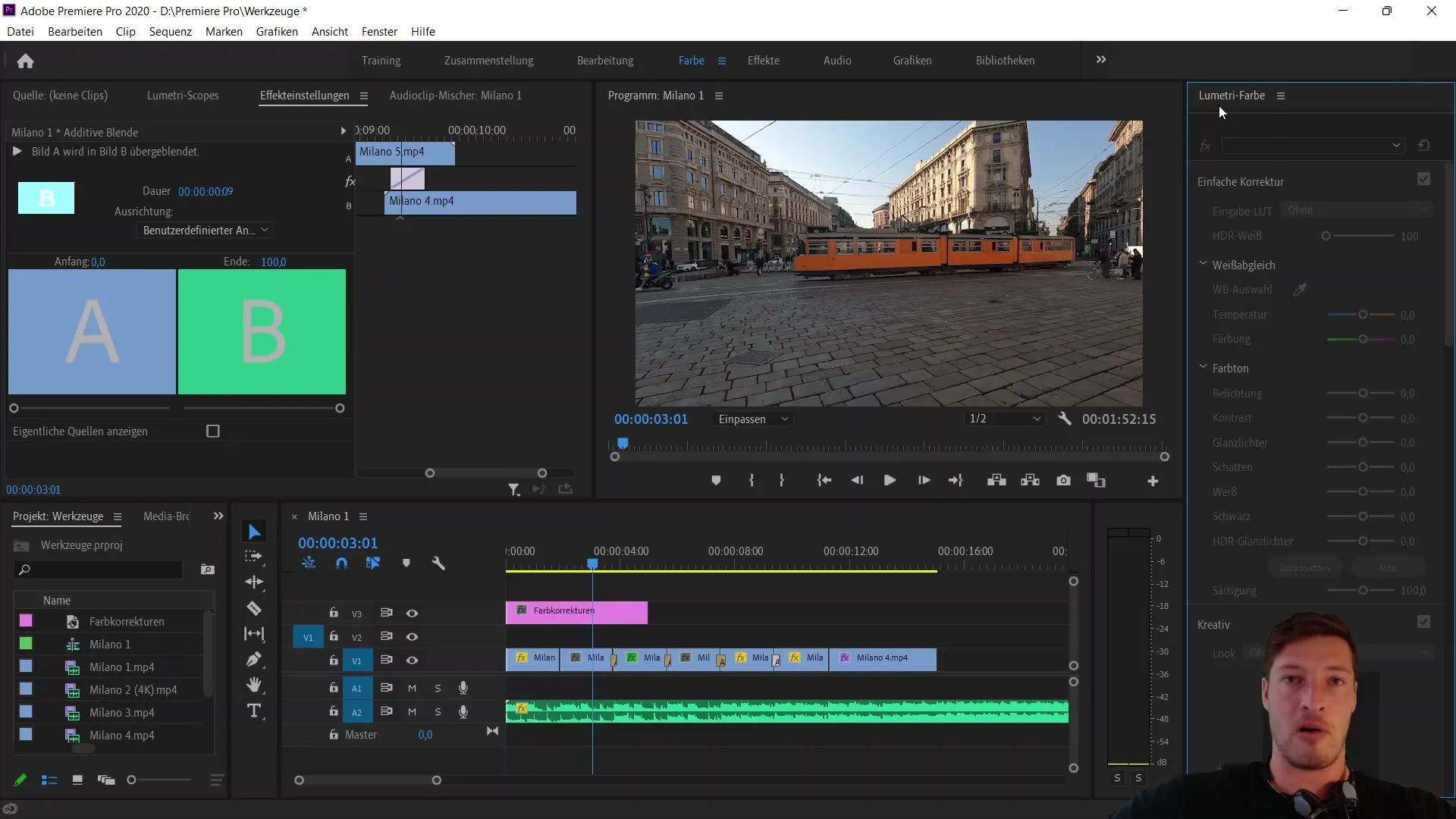 Perbaikan warna dan layer penyesuaian di Adobe Premiere Pro CC