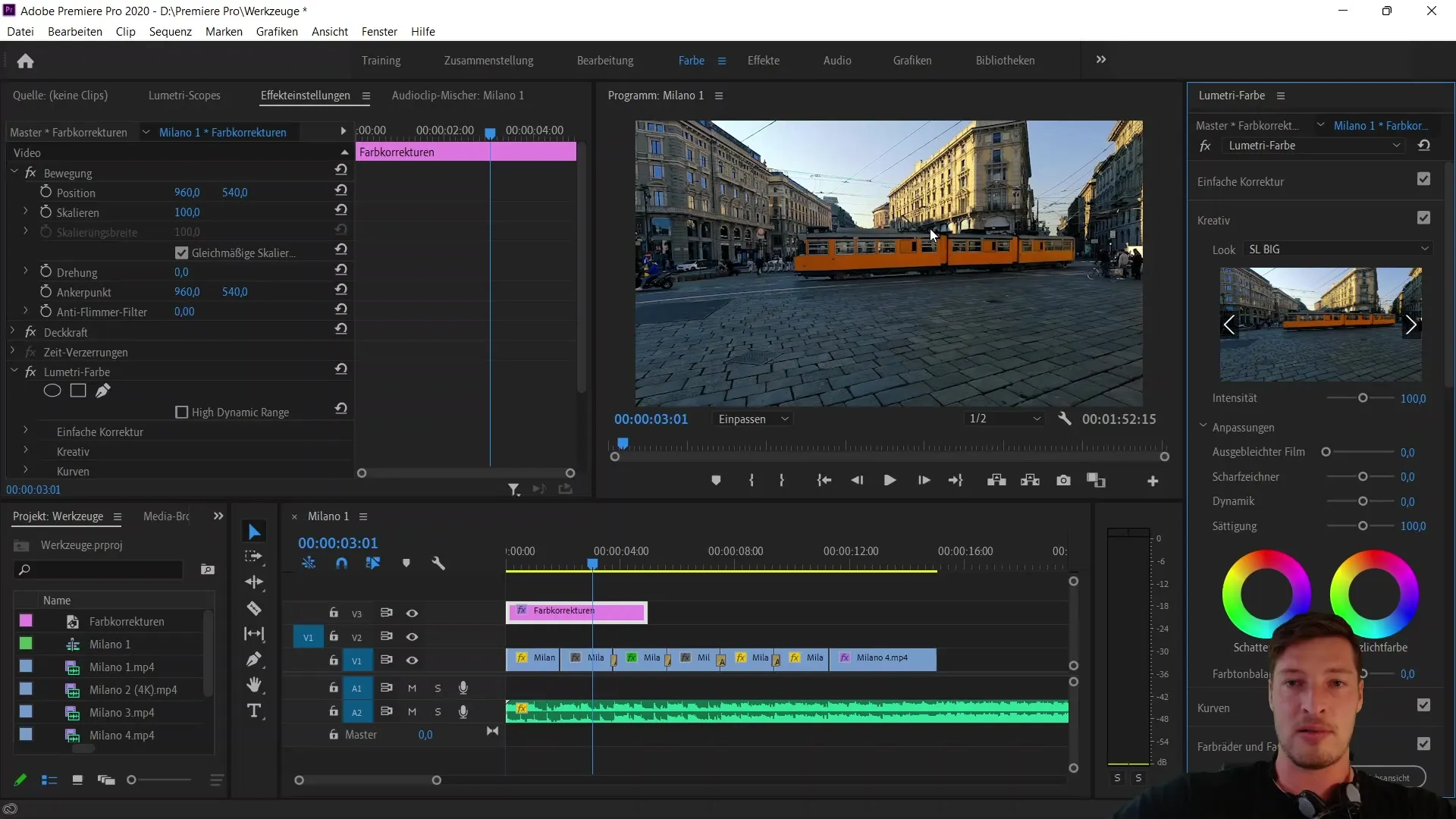 Koreksi warna dan lapisan penyetelan dalam Adobe Premiere Pro CC