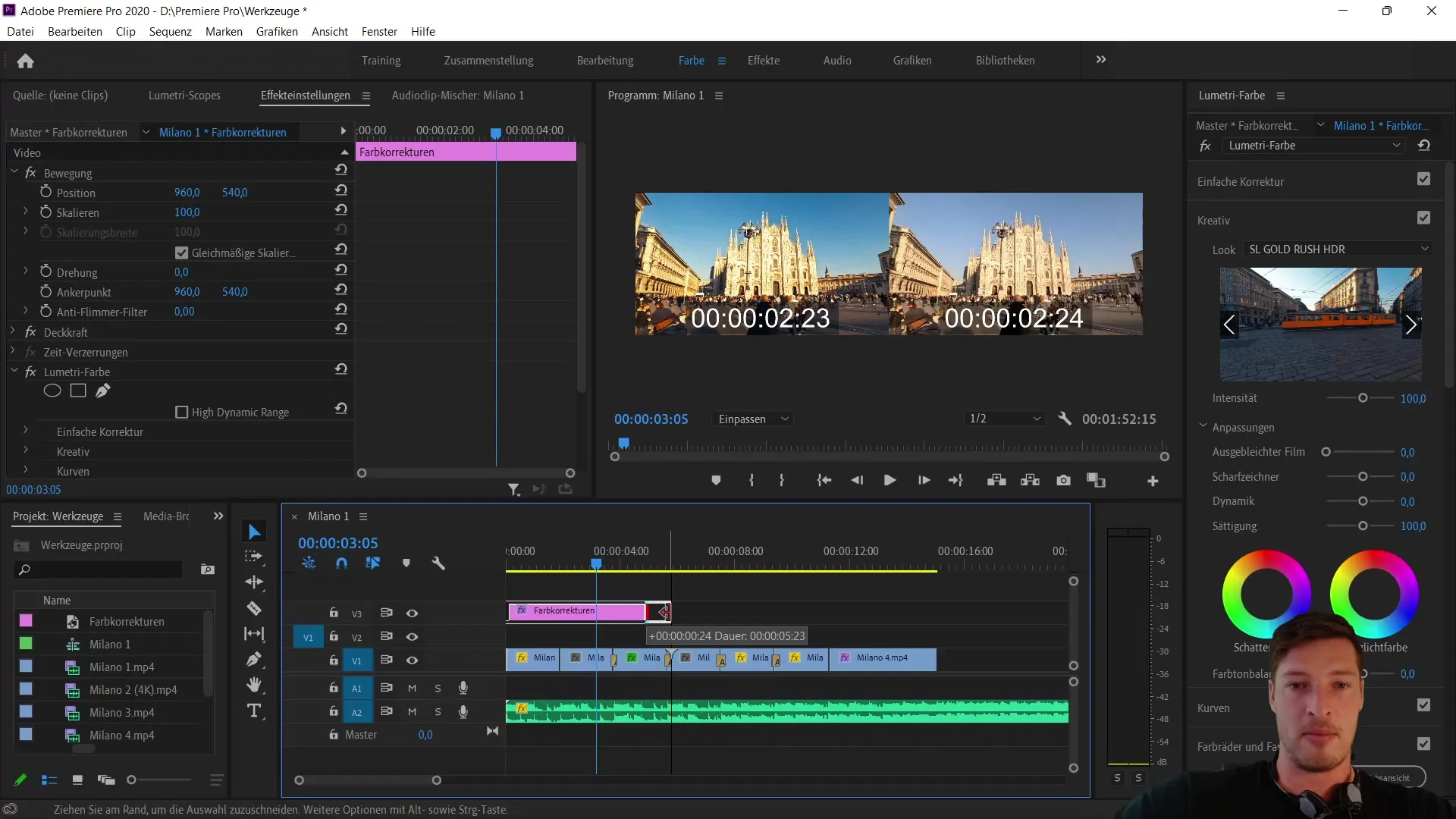 Koreksi warna dan lapisan pengaturan di Adobe Premiere Pro CC