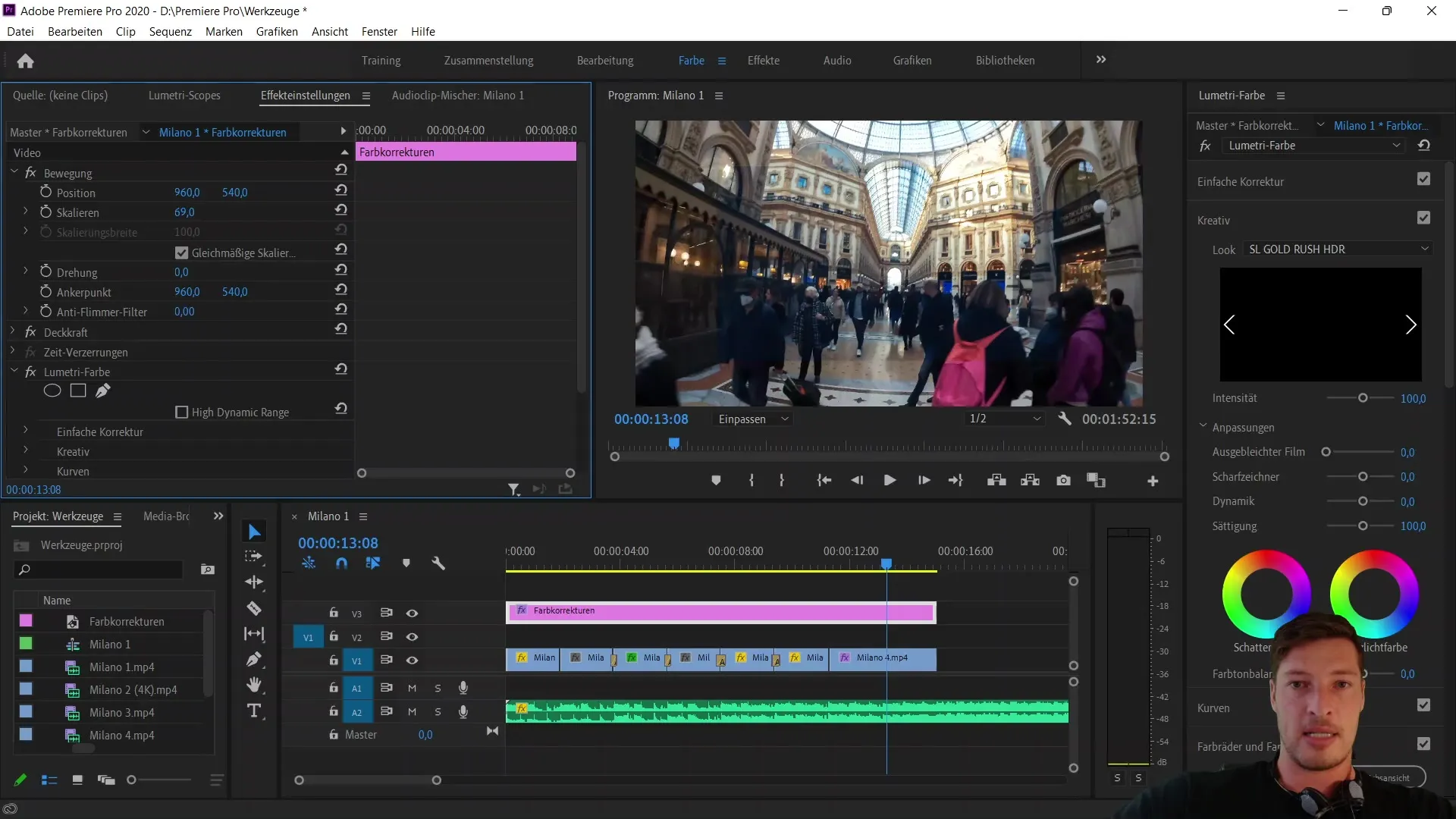 Correcciones de color y capas de ajuste en Adobe Premiere Pro CC