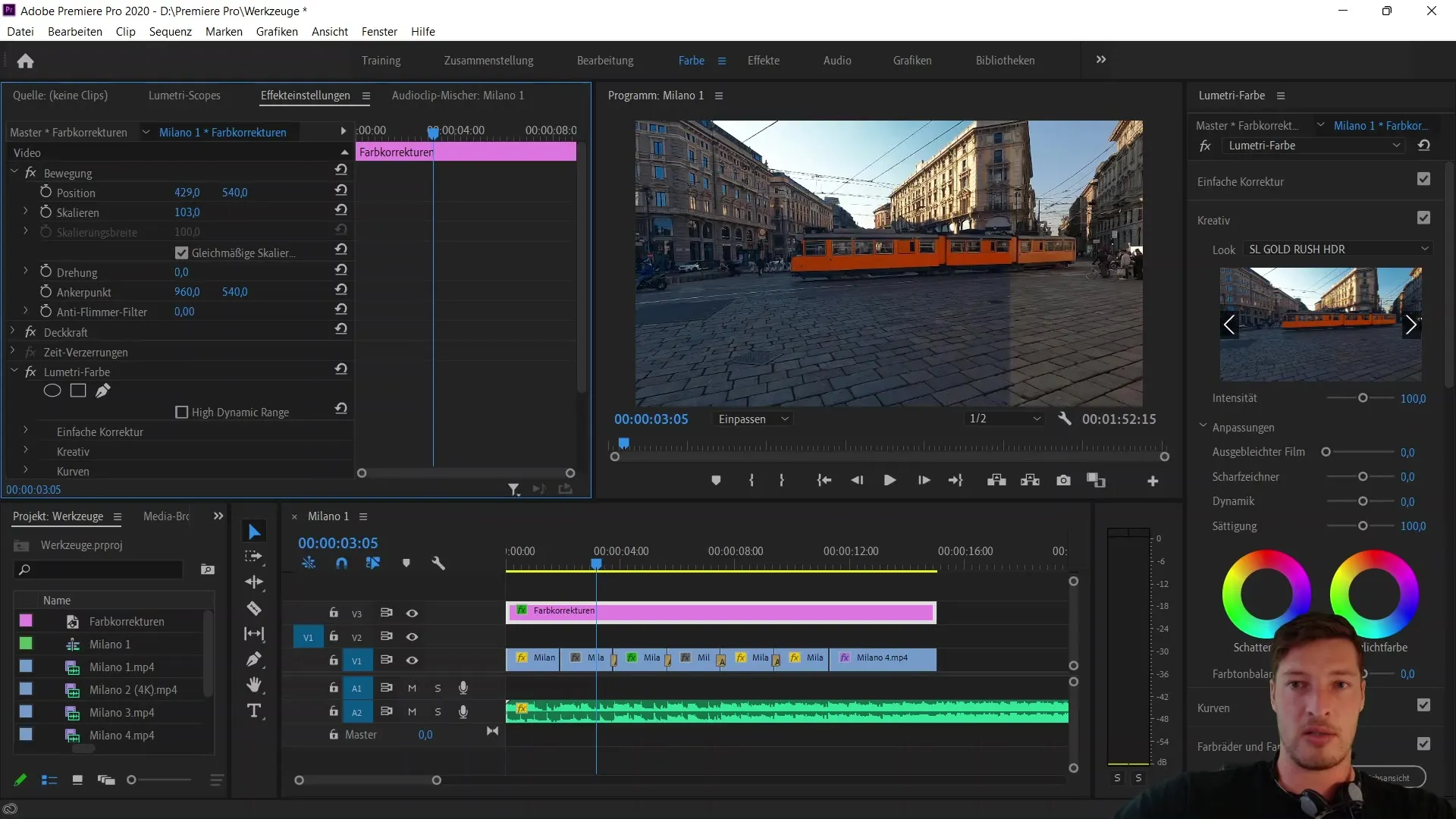 Koreksi warna dan lapisan penyesuaian di Adobe Premiere Pro CC