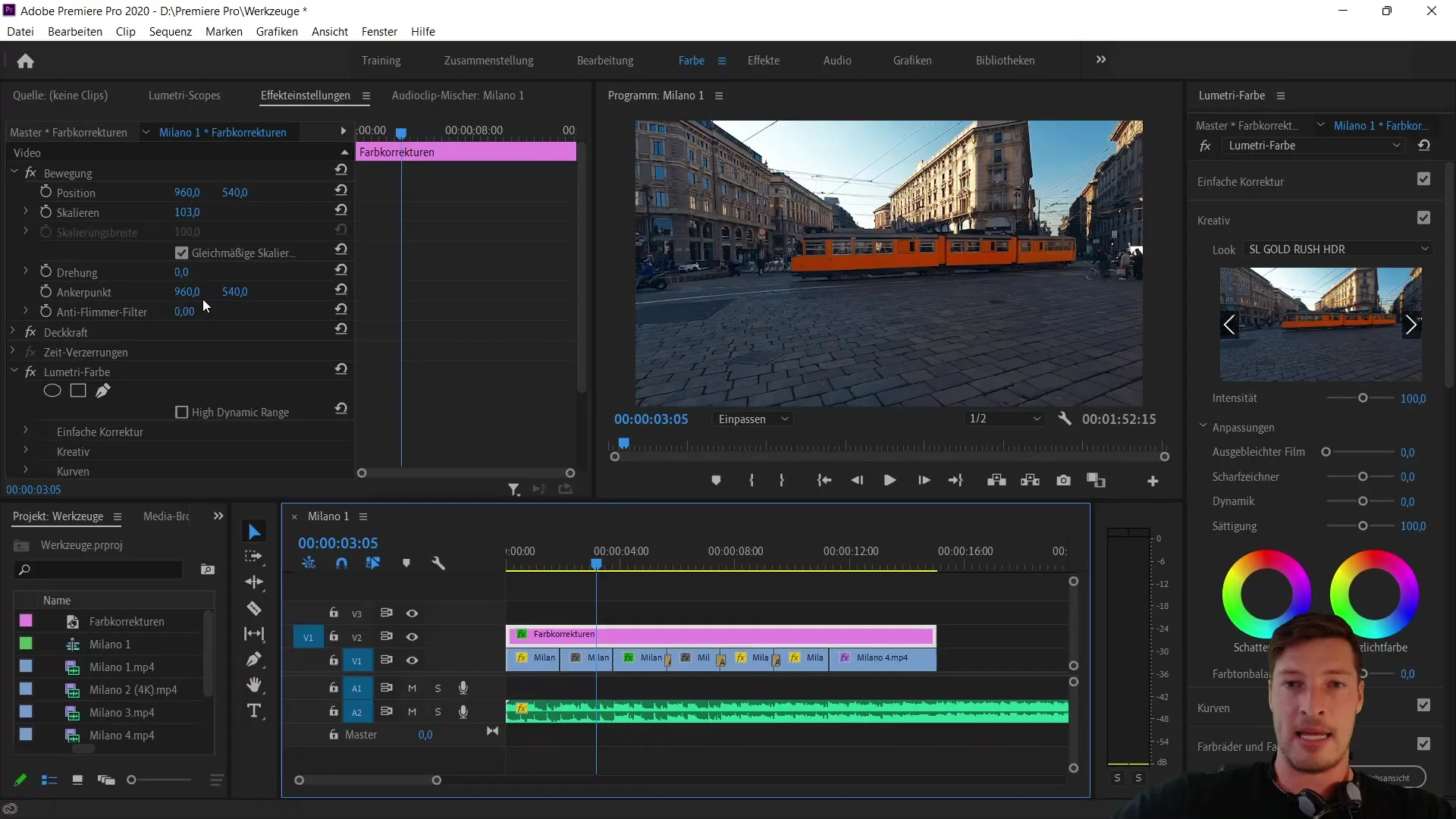 Koreksi warna dan lapisan penyesuaian di Adobe Premiere Pro CC