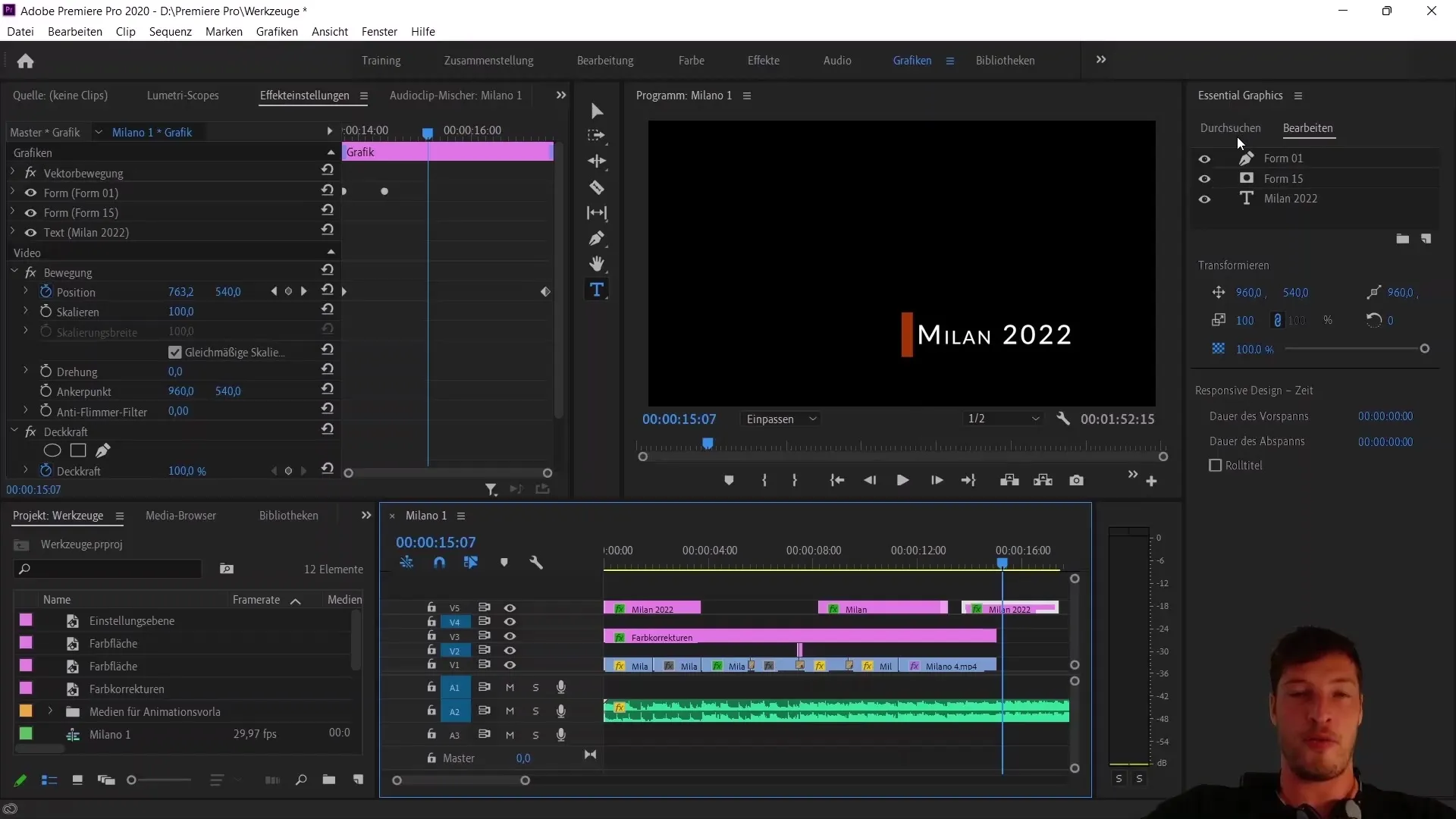 Membuat dan mengekspor template animasi di Adobe Premiere Pro CC