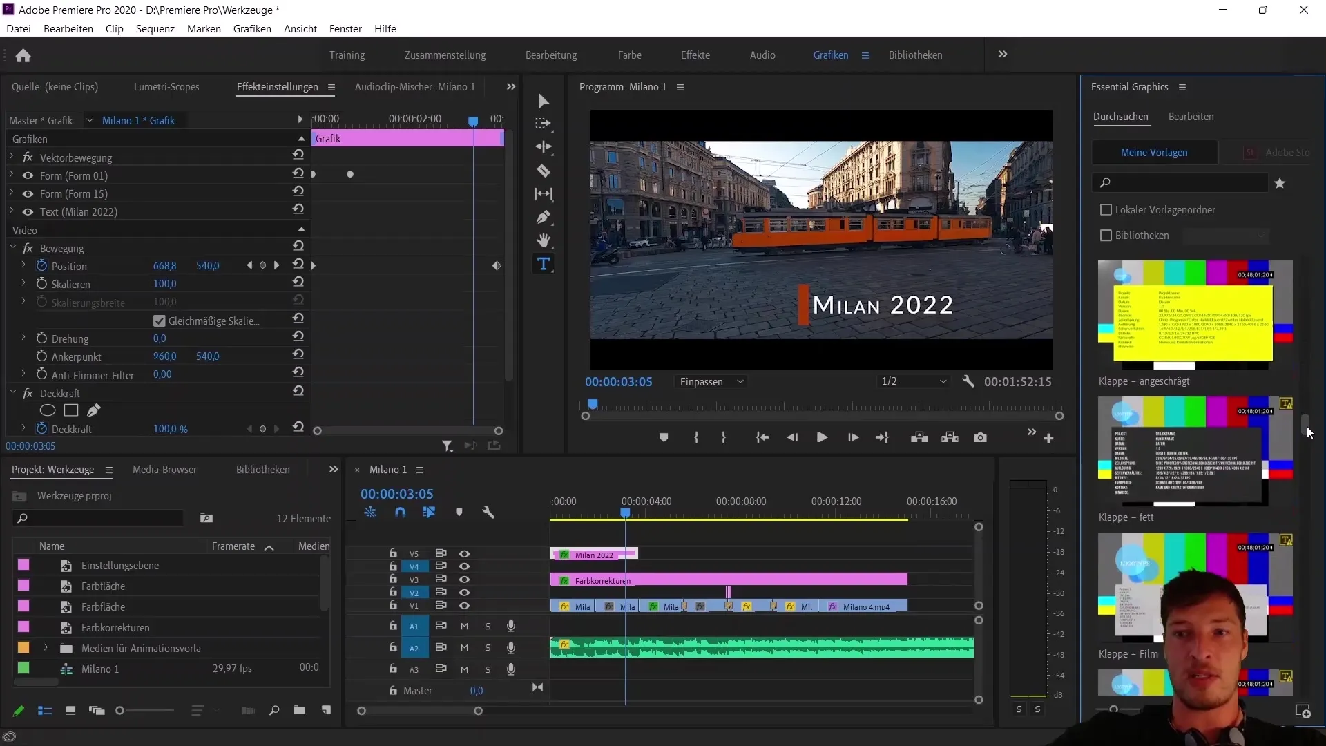 Membuat dan mengekspor template animasi di Adobe Premiere Pro CC