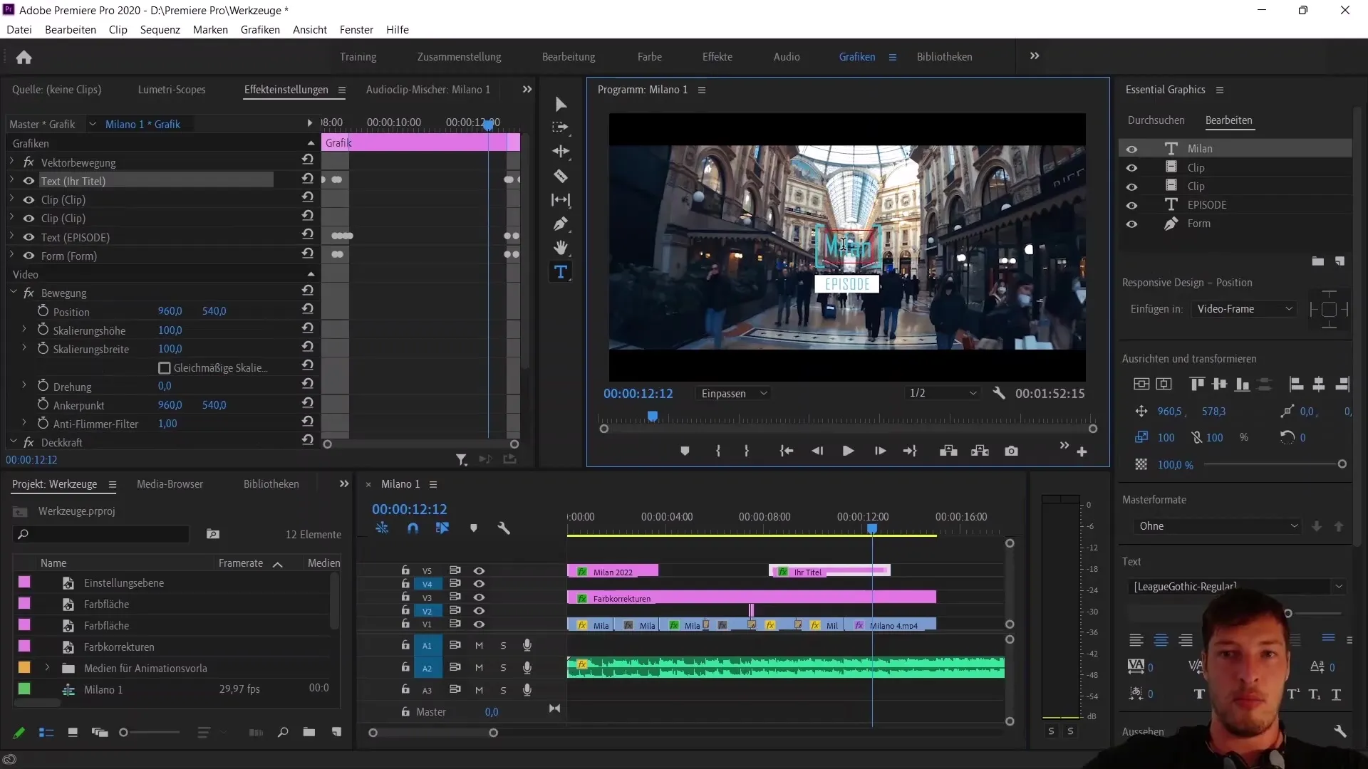 Membuat dan mengekspor template animasi di Adobe Premiere Pro CC