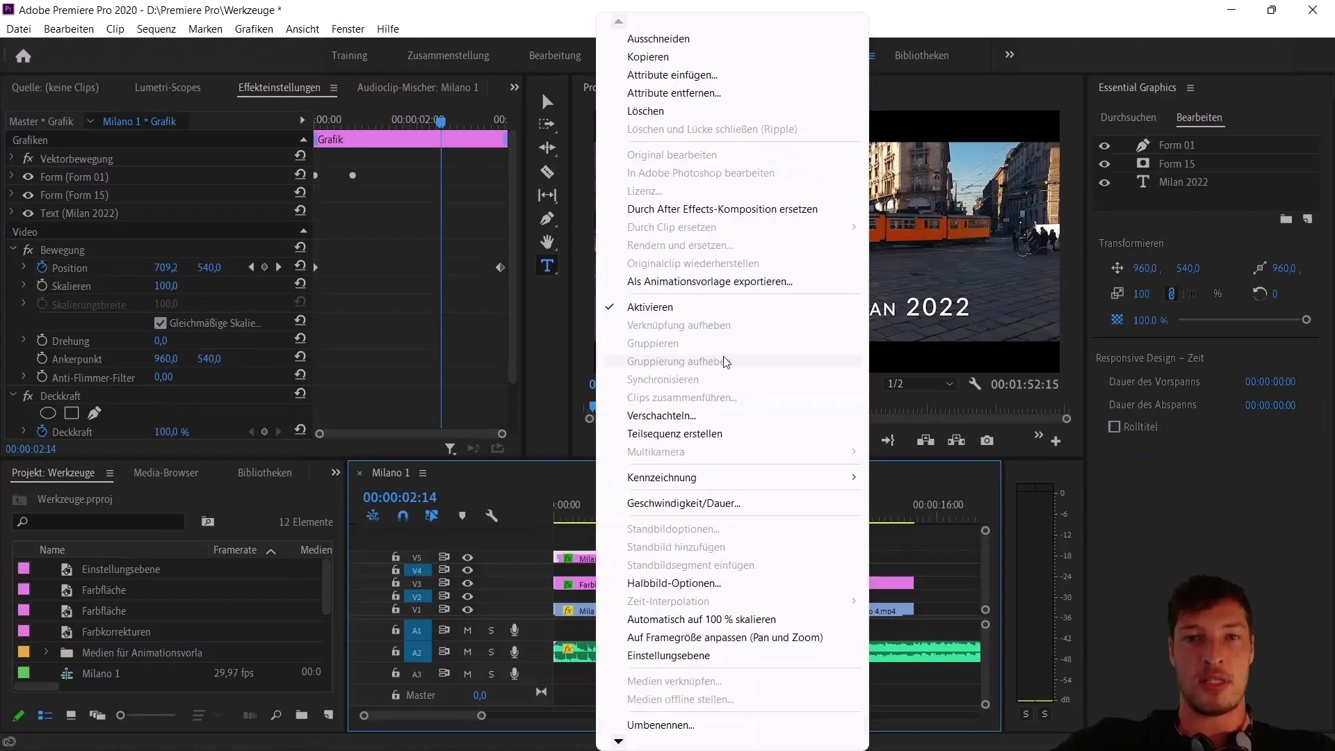 Создание и экспорт шаблона анимации в Adobe Premiere Pro CC