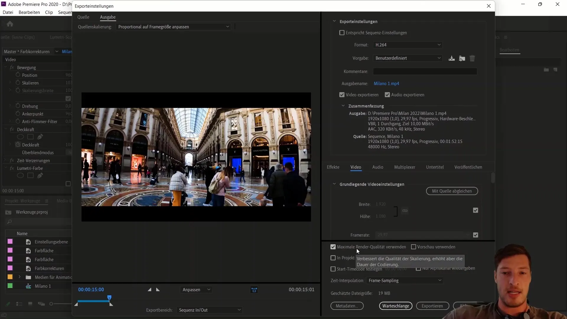 Sukses mengekspor file video MP4 dengan Adobe Premiere Pro CC