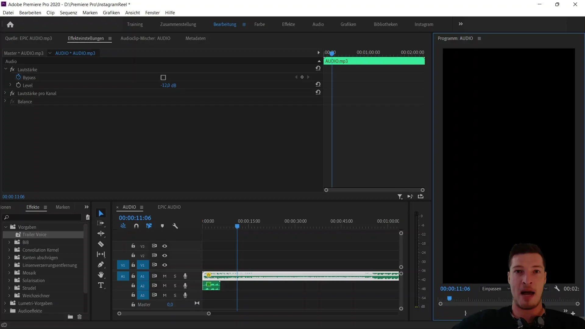 Zone de travail optimale pour les vidéos en format portrait dans Adobe Premiere Pro CC