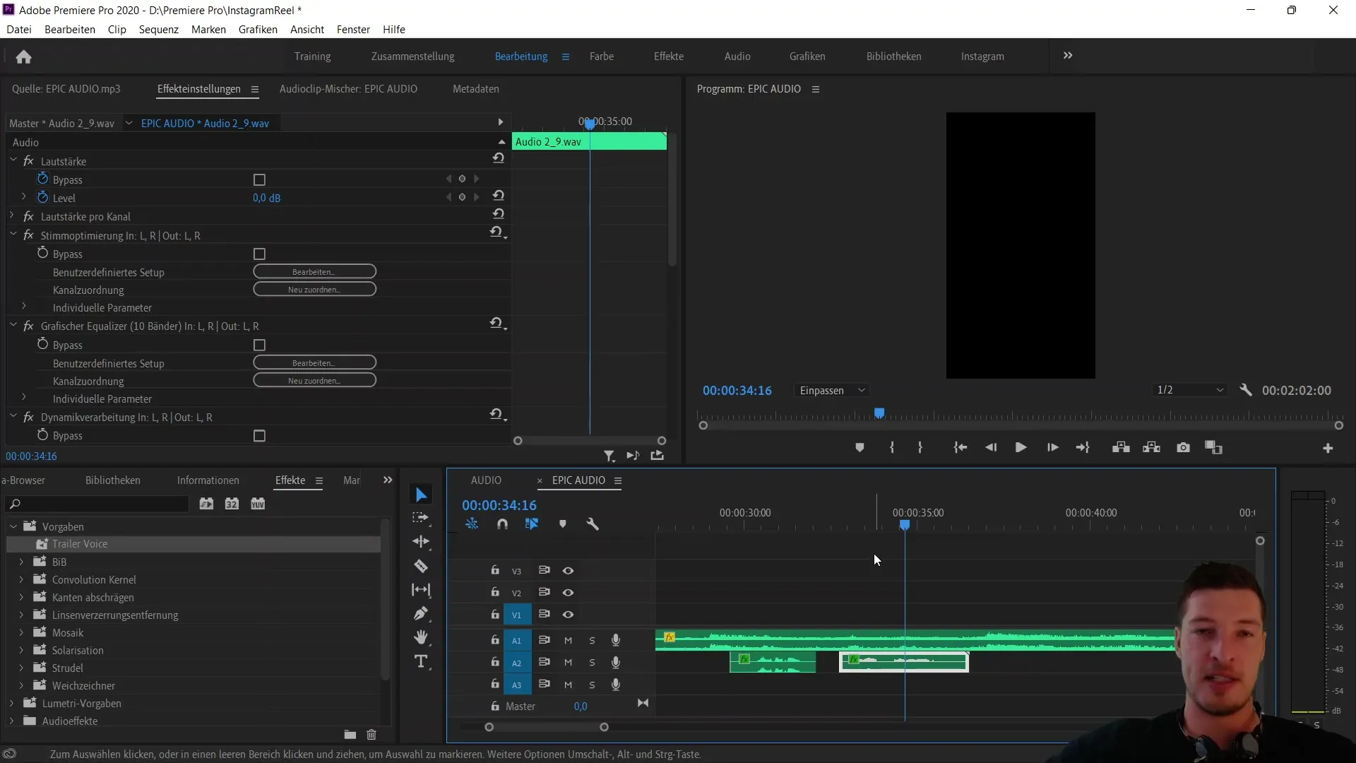 Area kerja optimal untuk video vertikal di Adobe Premiere Pro CC