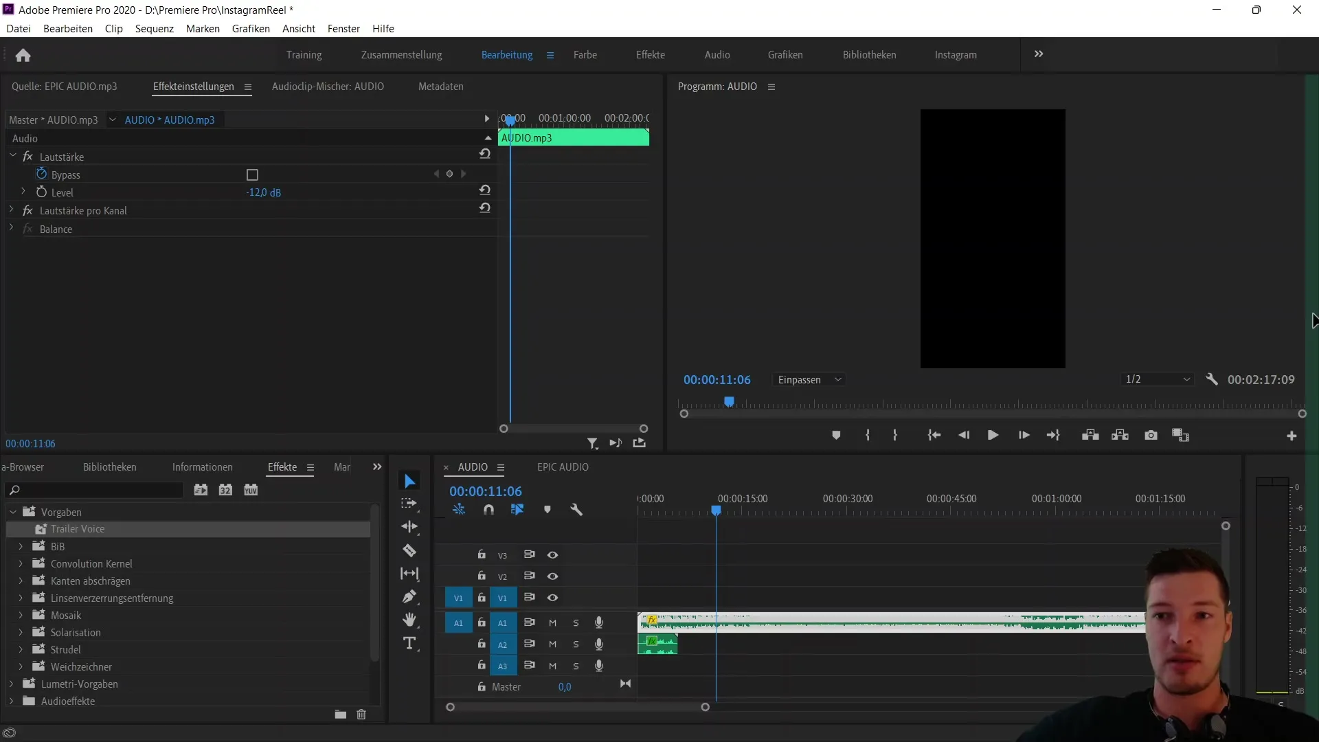 Zone de travail optimale pour les vidéos verticales dans Adobe Premiere Pro CC