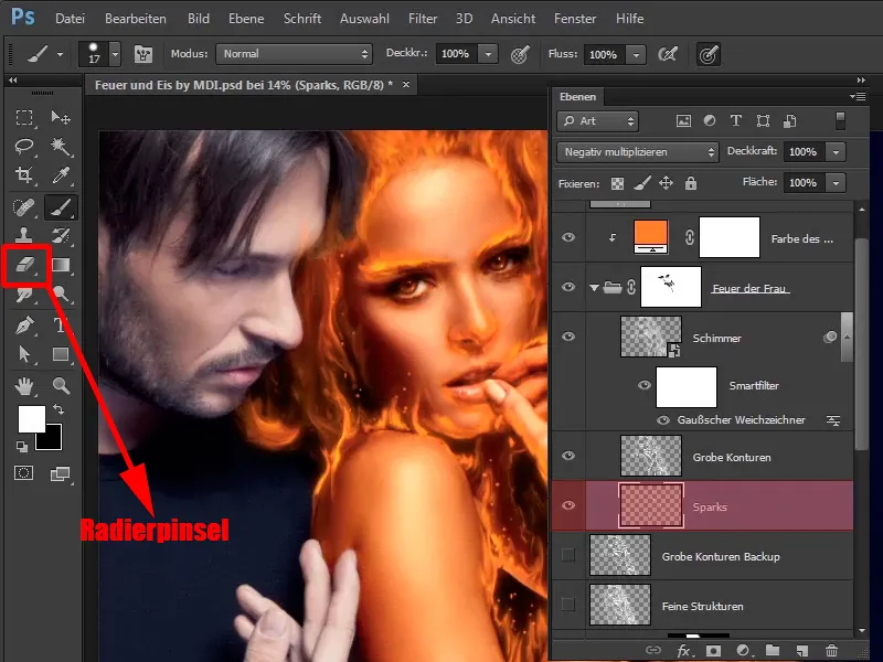 Komposisi Photoshop - Api dan Es - Bagian 06: Api dan Embun Beku