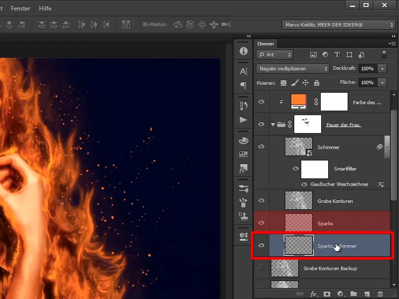 Photoshop-Composing - Api dan Es - Bagian 06: Percikan dan Embun Beku