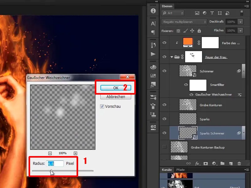 Menggabungkan Photoshop - Api dan Es - Bagian 06: Bunga api dan embun beku