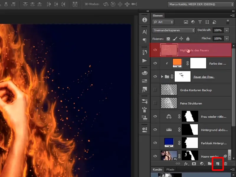 Photoshop-Composing - Api dan Es - Bagian 06: Percikan dan Embun Beku