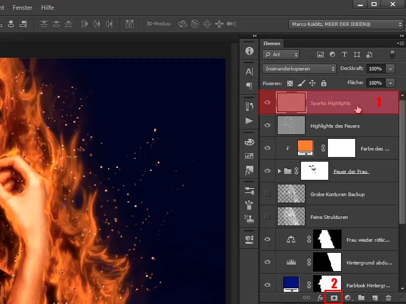 Photoshop-Composing - Api dan Es - Bagian 06: Percikan dan Embun Beku