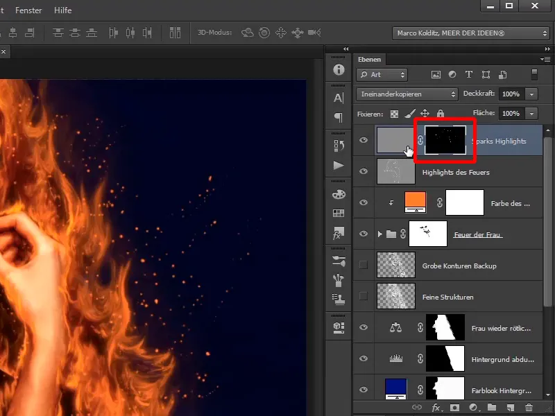 Photoshop-Composing - Api dan Es - Bagian 06: Percikan dan Embun Beku