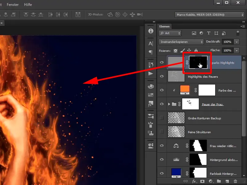 Photoshop-Composing - Api dan Es - Bagian 06: Percikan dan Embun beku