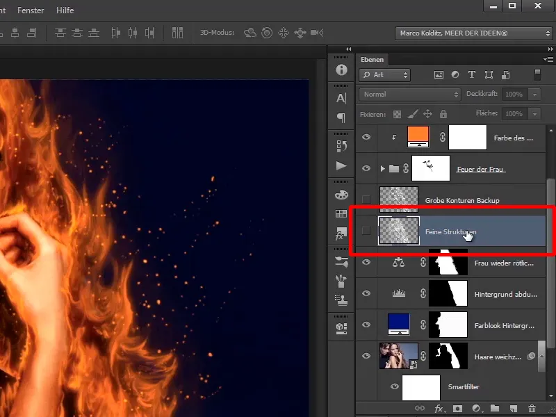 Komposisi Photoshop - Api dan Es - Bagian 06: Bunga api dan Embun Beku