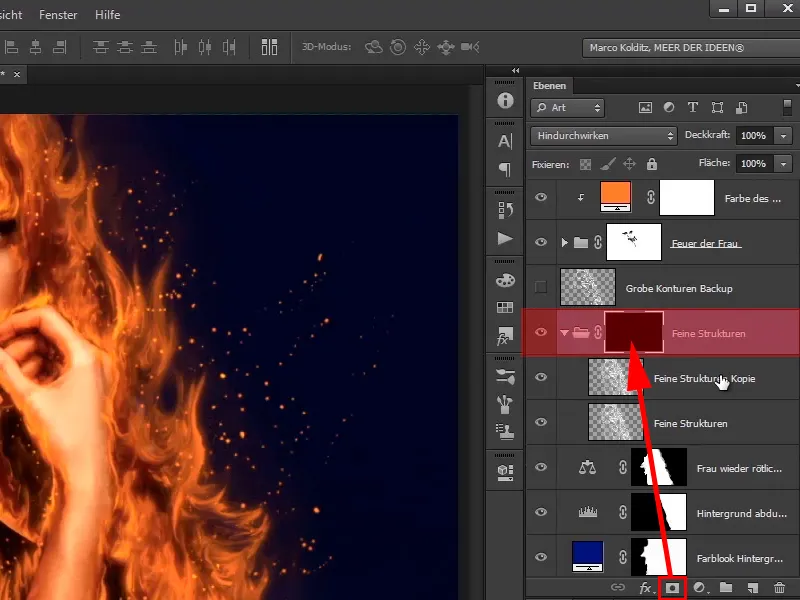 Photoshop-Composing - Api dan Es - Bagian 06: Bunga api dan Embun Beku