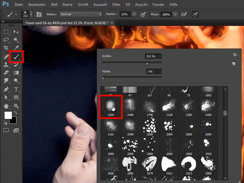 Photoshop-Composing - Api dan Es - Bagian 06: Percikan dan Beku