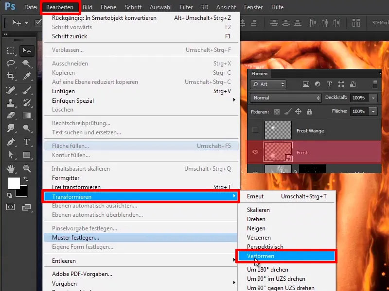 Photoshop-Composing - Api dan Es - Bagian 06: Percikan dan Embun Beku