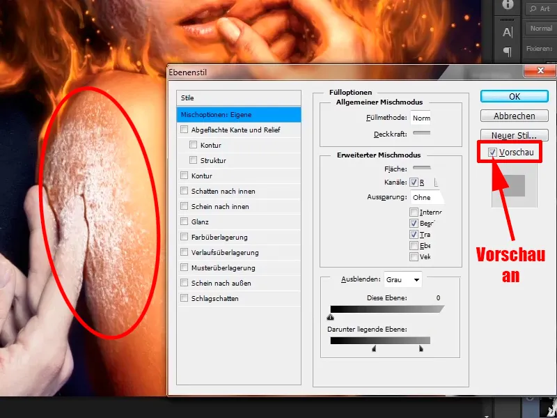 Photoshop-Composing - Api dan Es - Bagian 06: Percikan dan Embun Beku