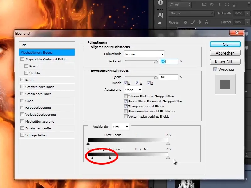 Photoshop-Composing - Api dan Es - Bagian 06: Percikan dan Embun.