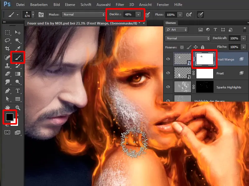 Manipulasi Photoshop - Api dan Es - Bagian 06: Percikan dan Embun Beku