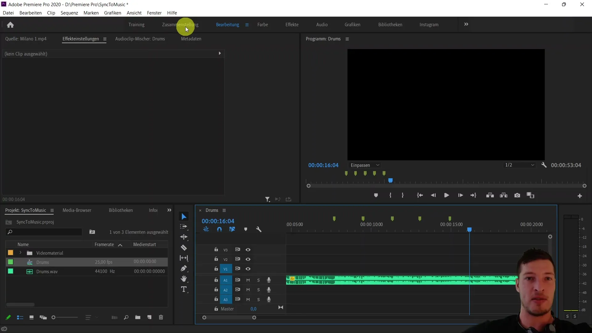 Rápida sincronización de videoclips en Adobe Premiere Pro CC