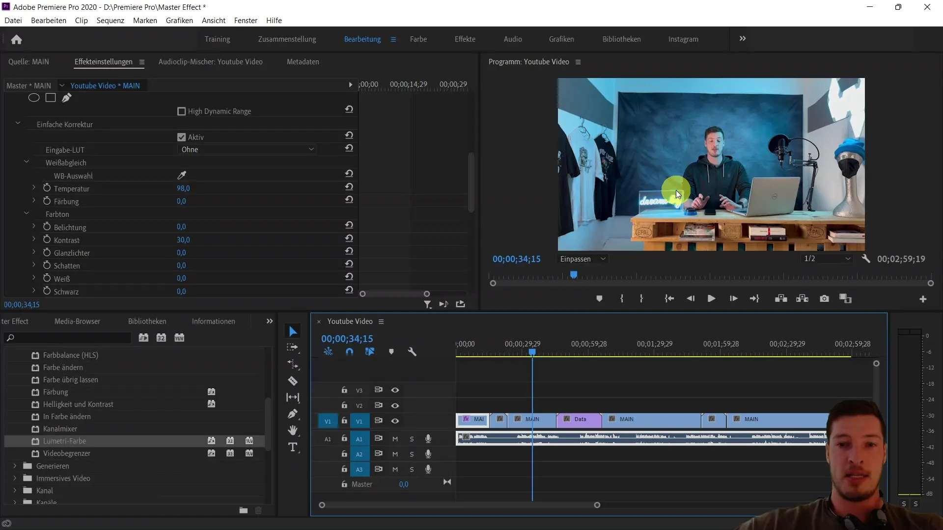 Efektywne edytowanie wideo za pomocą zakładki Master w programie Adobe Premiere Pro