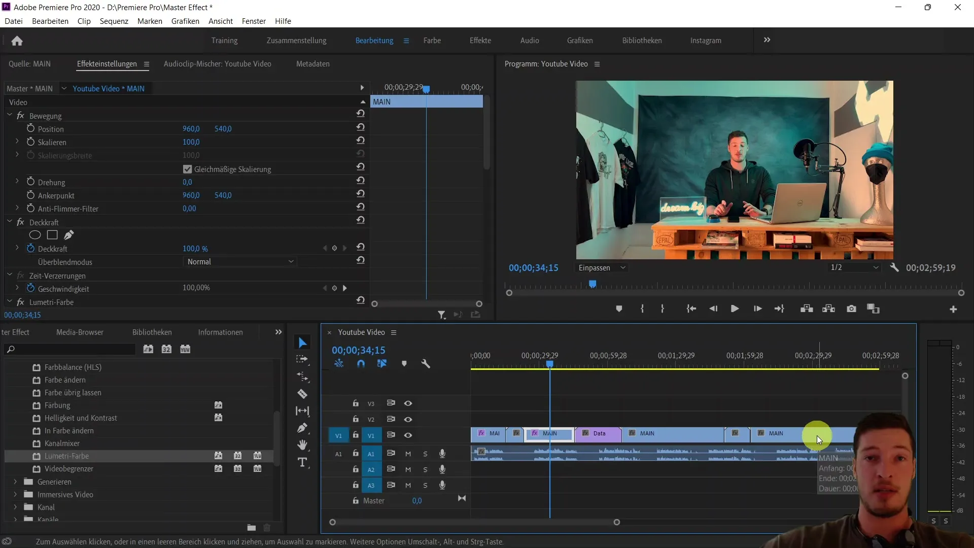 Efektywne edytowanie wideo za pomocą karty Master w programie Adobe Premiere Pro