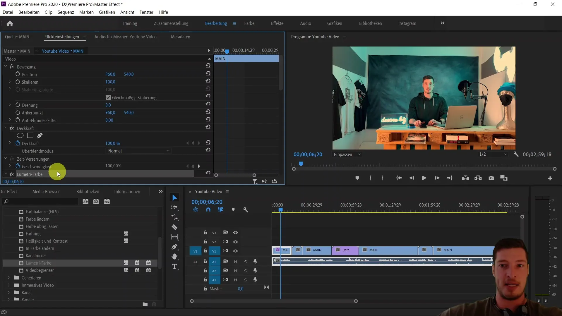 Montage vidéo efficace avec l'onglet Master dans Adobe Premiere Pro