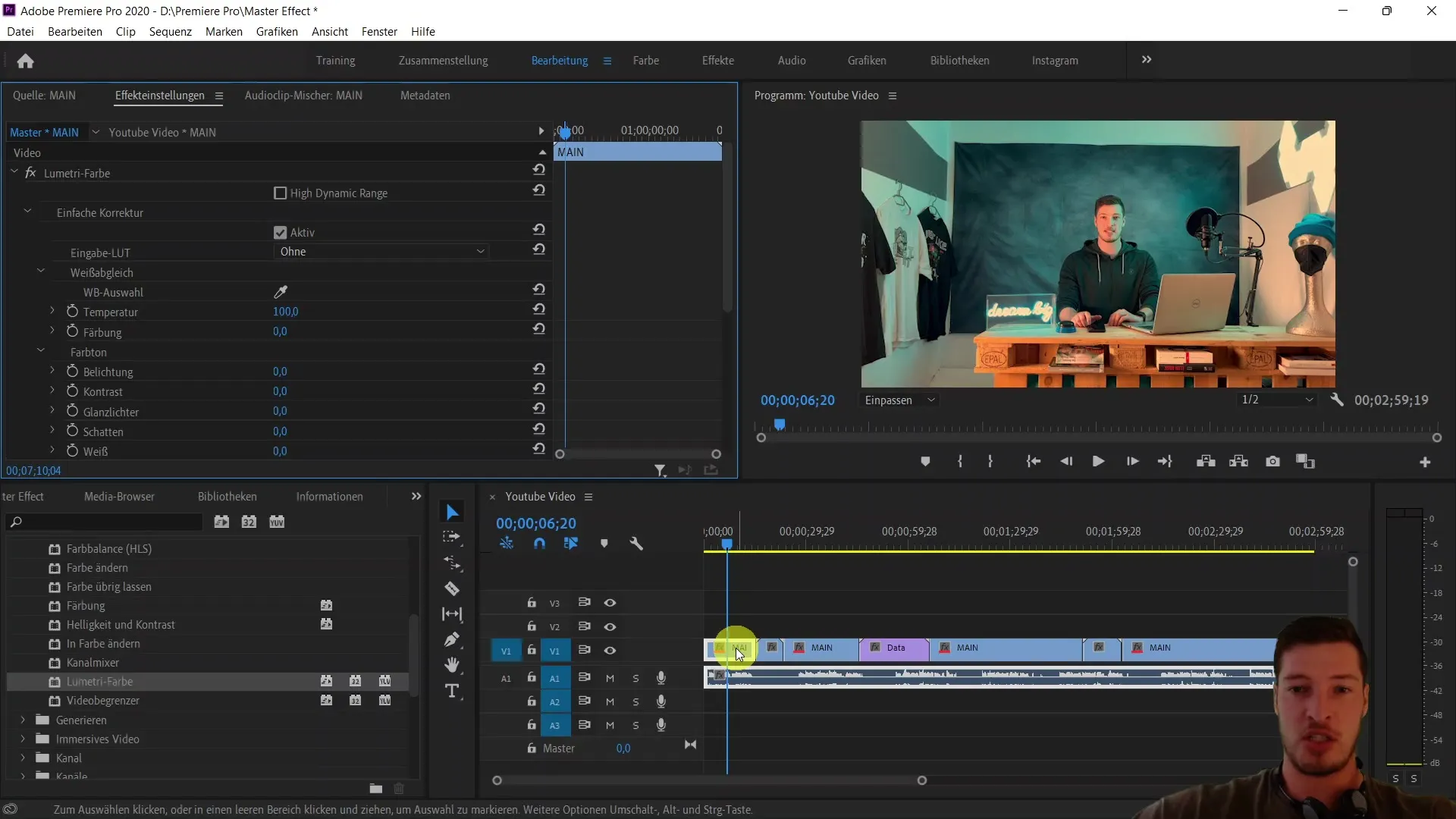 Montage vidéo efficace avec l'onglet Master dans Adobe Premiere Pro