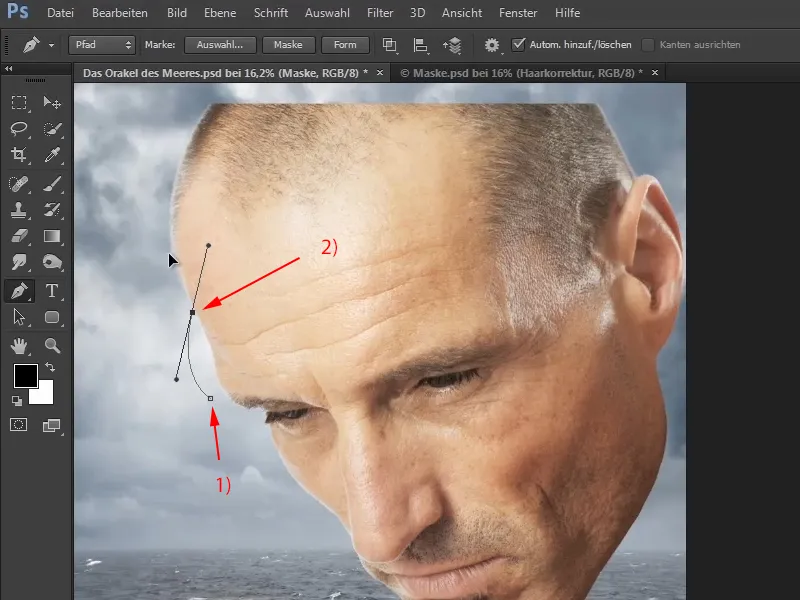 Photoshop-Composing - Jūras orākuls - Daļa 06: Ceļa maskas izveide un kontūru optimizācija