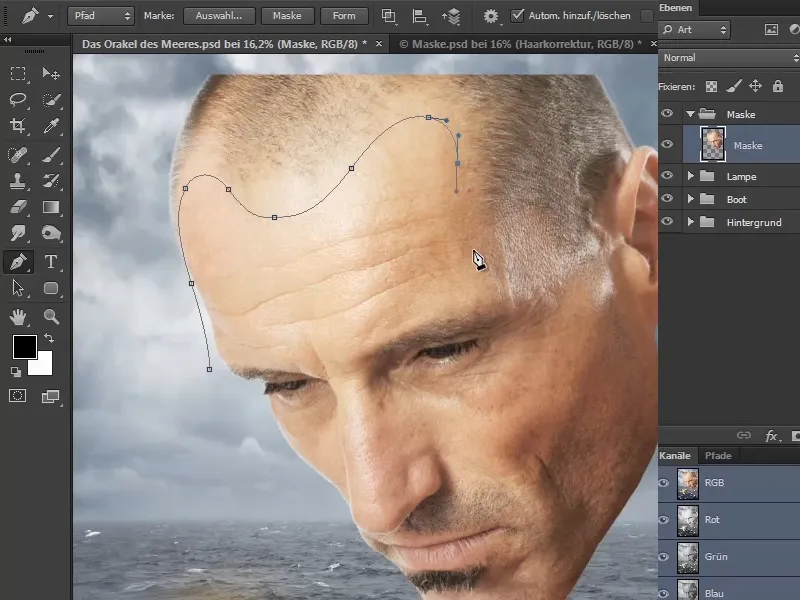 Photoshop komponēšana - Jūras orākuls - 06. daļa: Ceļu maskas izveide un kontūru optimizēšana