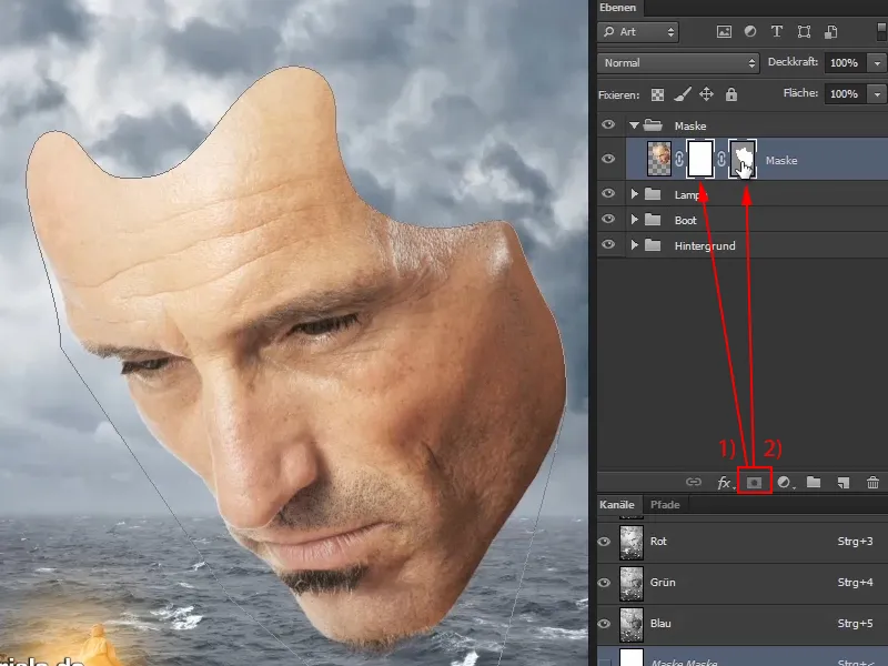 Montage Photoshop - L'oracle de la mer - Partie 06 : Création de masque de détourage et optimisation des contours