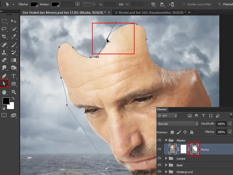 Photoshop-Composing - Jūras orākuls - Daļa 06: Izveidojiet ceļa masku un optimizējiet kontūras