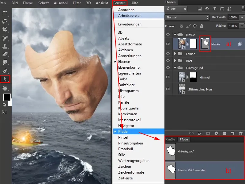 Photoshop komponēšana - Jūras orakuls - 06. daļa: Ceļa maskas izveidošana un kontūru optimizēšana.