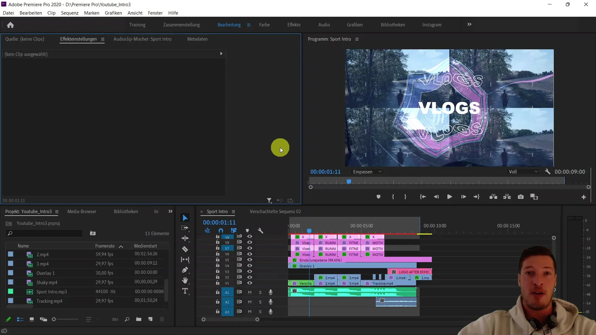 Crear una introducción personalizada de deportes para YouTube en Premiere Pro CC