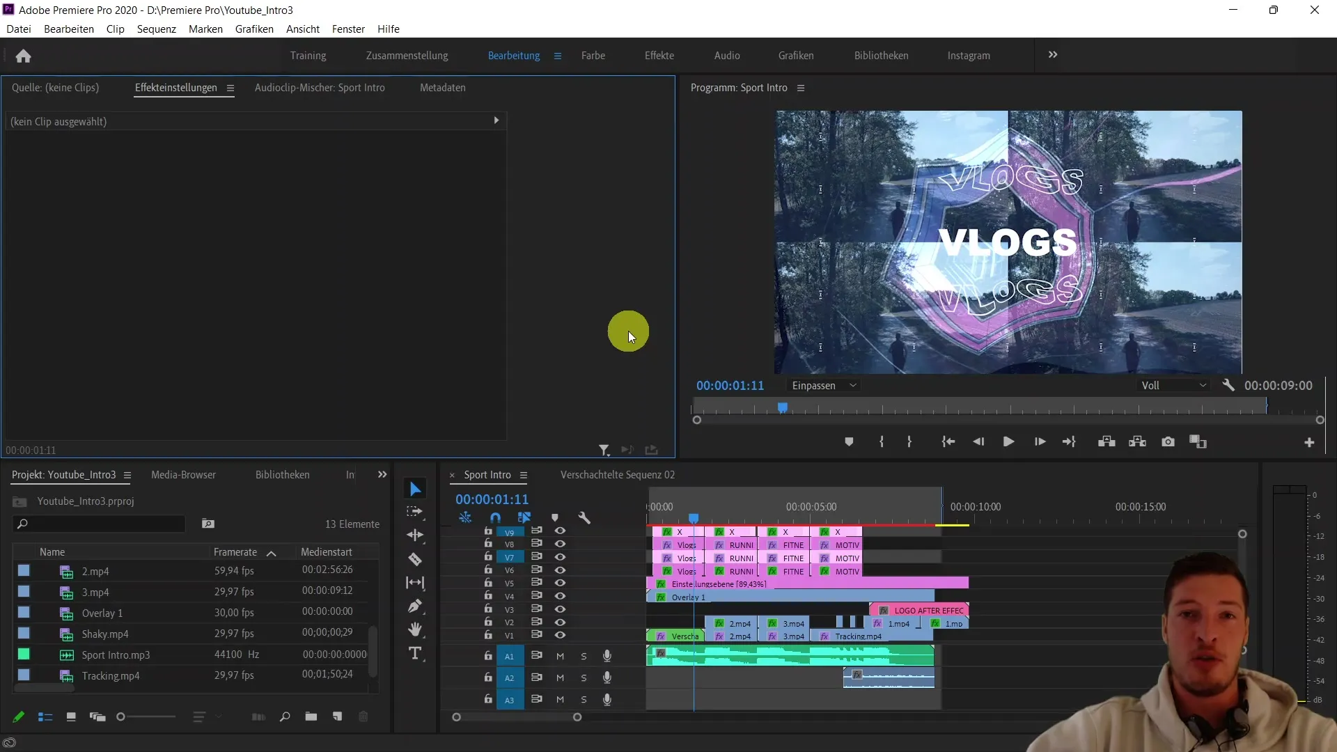 Crear una introducción personalizada de YouTube para deportes en Premiere Pro CC