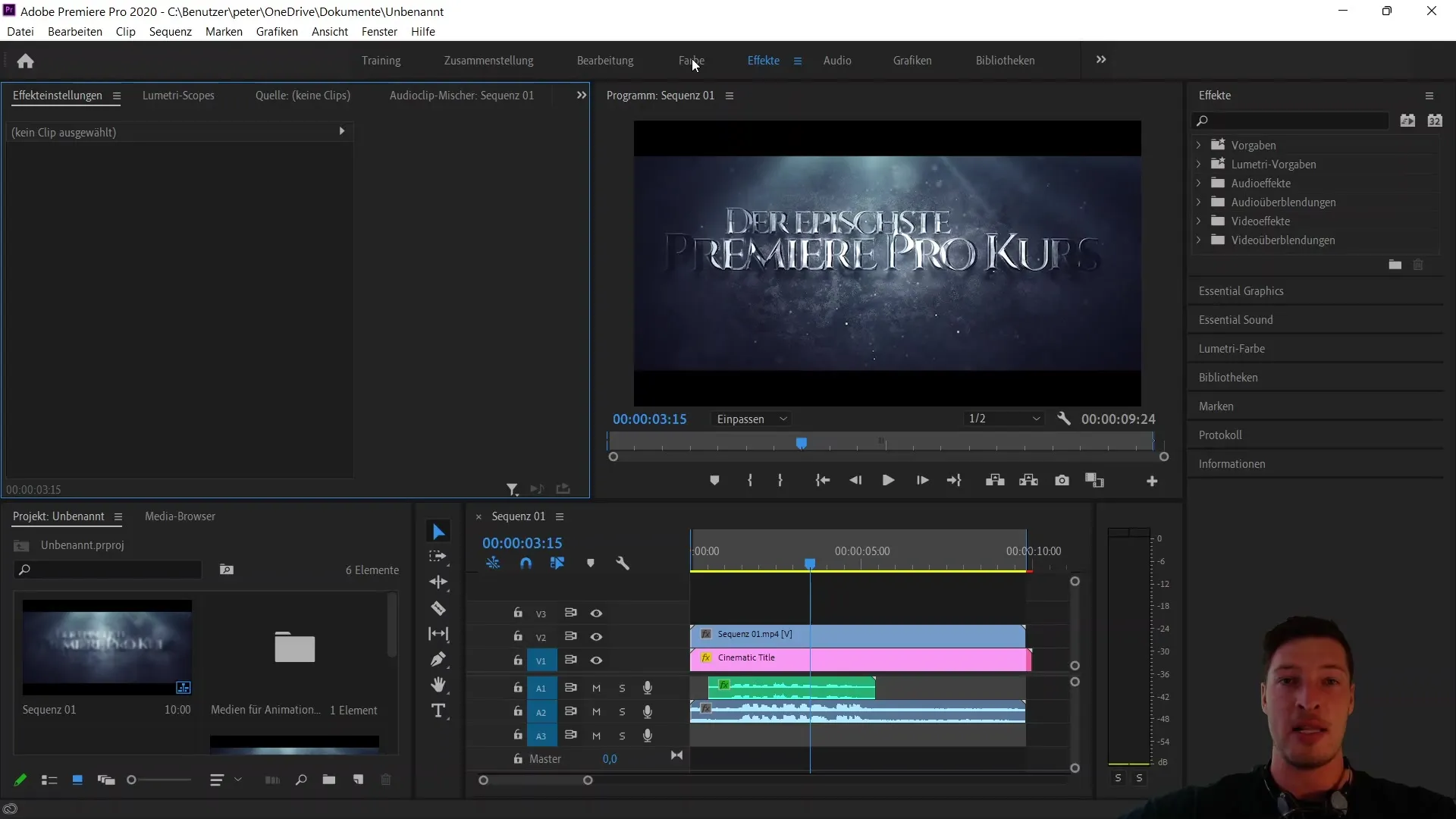 Structure du cours de montage vidéo avec Adobe Premiere Pro CC