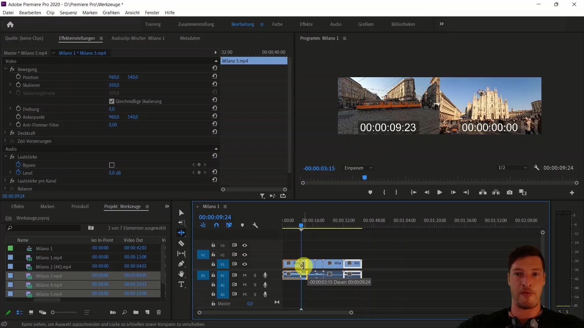 Alat-alat untuk mengedit video di Adobe Premiere Pro CC - Petunjuk