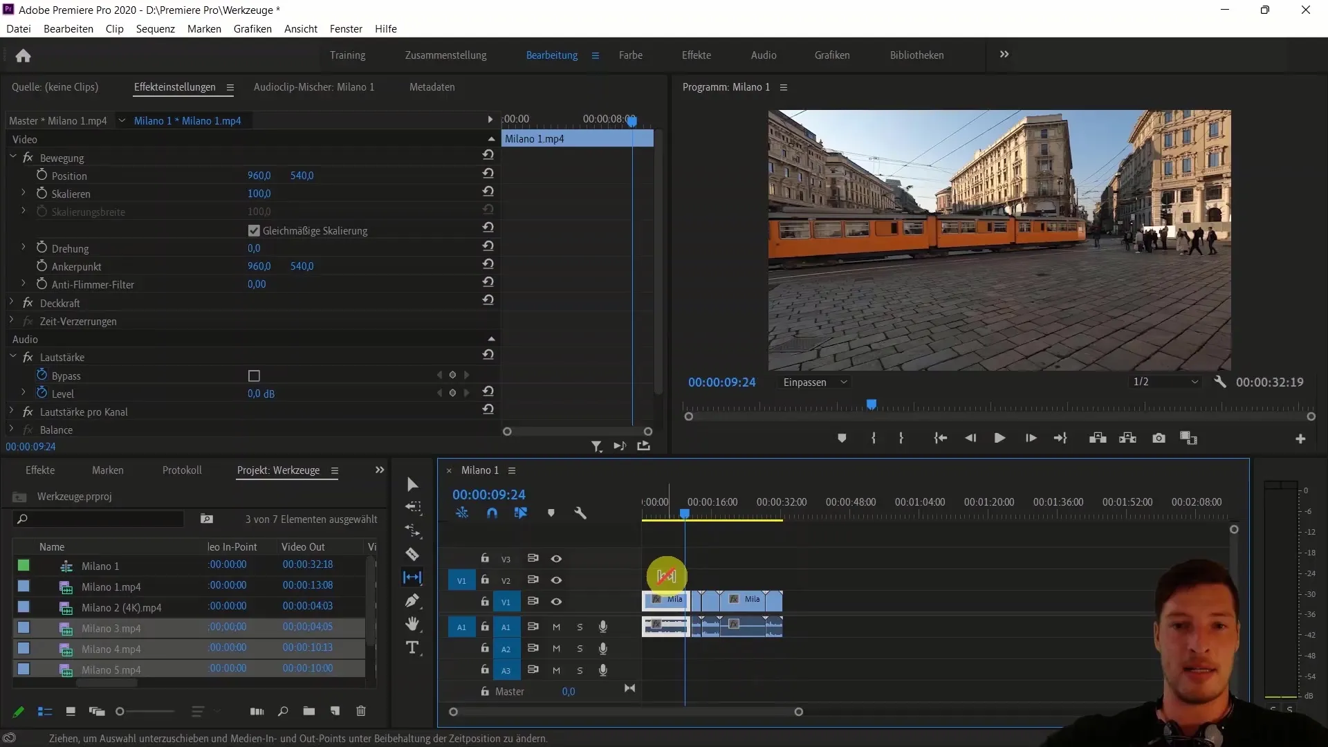 Alat-alat untuk pengeditan video di Adobe Premiere Pro CC - Panduan