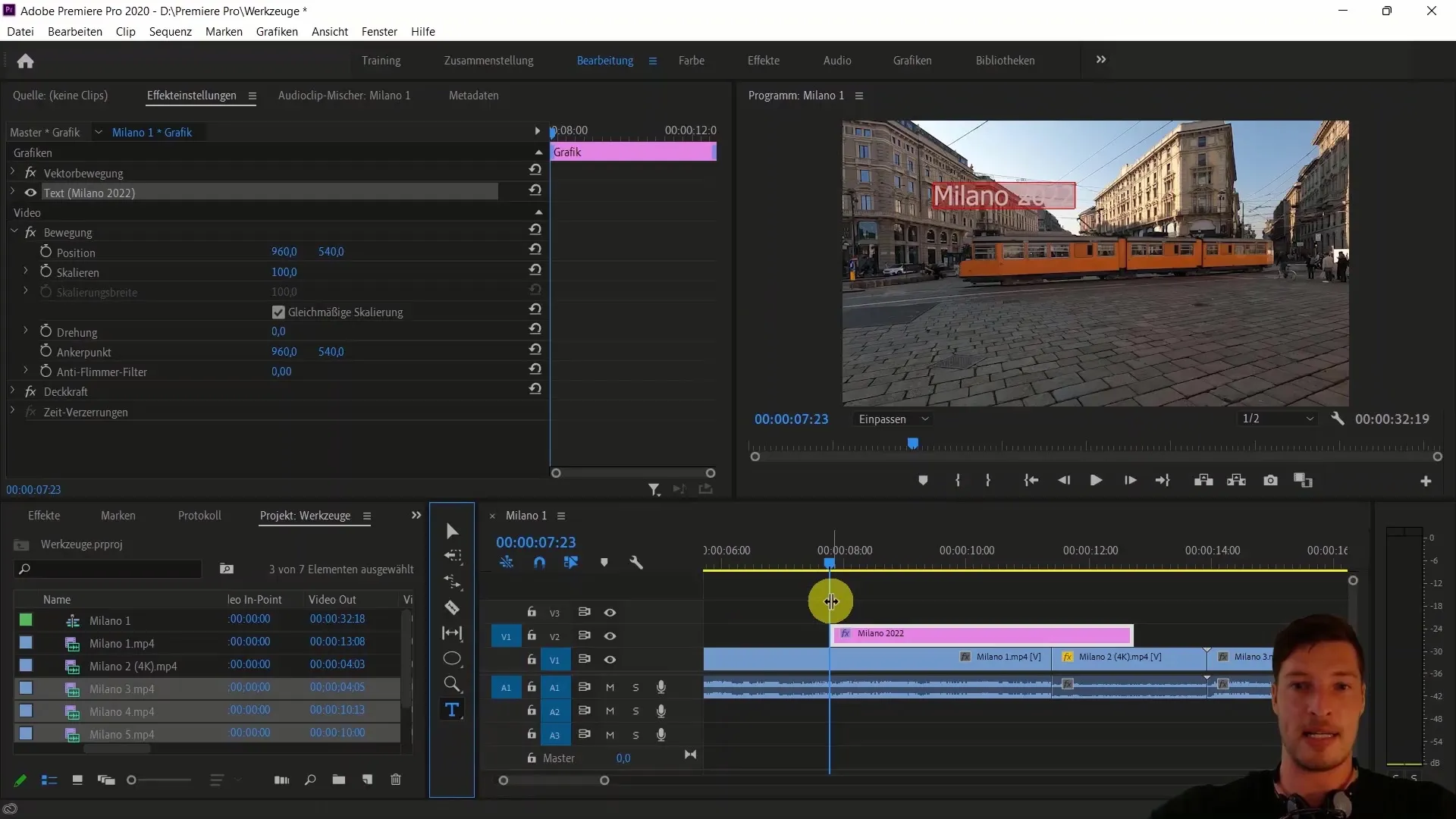 Outils de montage vidéo dans Adobe Premiere Pro CC – Manuel