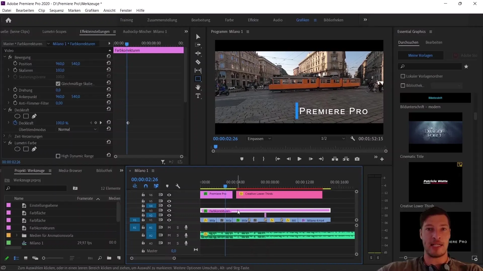 Montage vidéo : Utilisation correcte des graphiques essentiels et des LUTs dans Premiere Pro